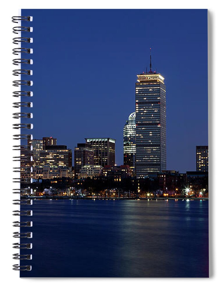 Panoramic Spiral Notebook featuring the photograph Boston Skyline #1 by Angiephotos