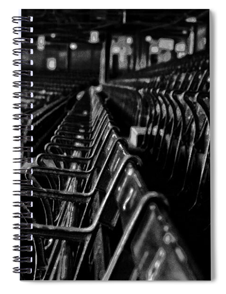 Boston Spiral Notebook featuring the photograph Bostons Fenway Park Baseball Vintage Seats by Doc Braham