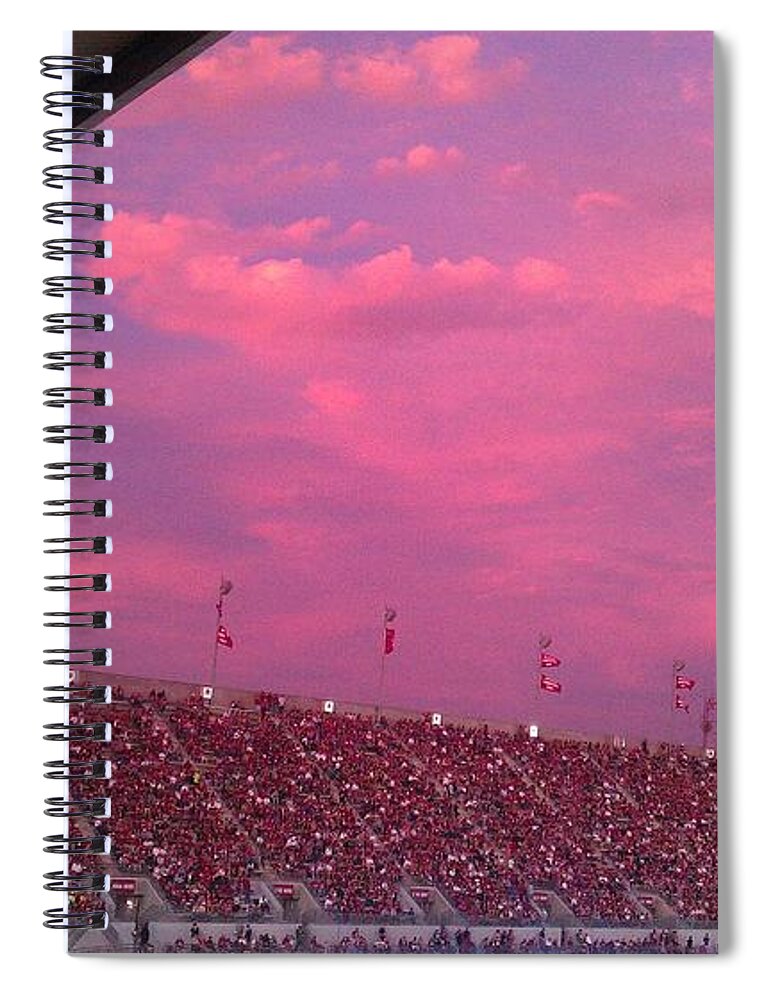 Dusk Spiral Notebook featuring the photograph Bryant-Denny Painted Sky by Kenny Glover