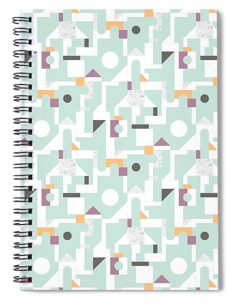 Pattern Spiral Notebook featuring the painting Building Blocks by Laurence Lavallee