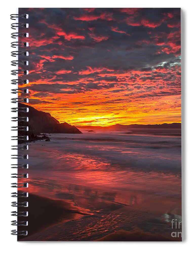 Campelo Spiral Notebook featuring the photograph Cape Prior from Campelo Beach Galicia Spain #1 by Pablo Avanzini