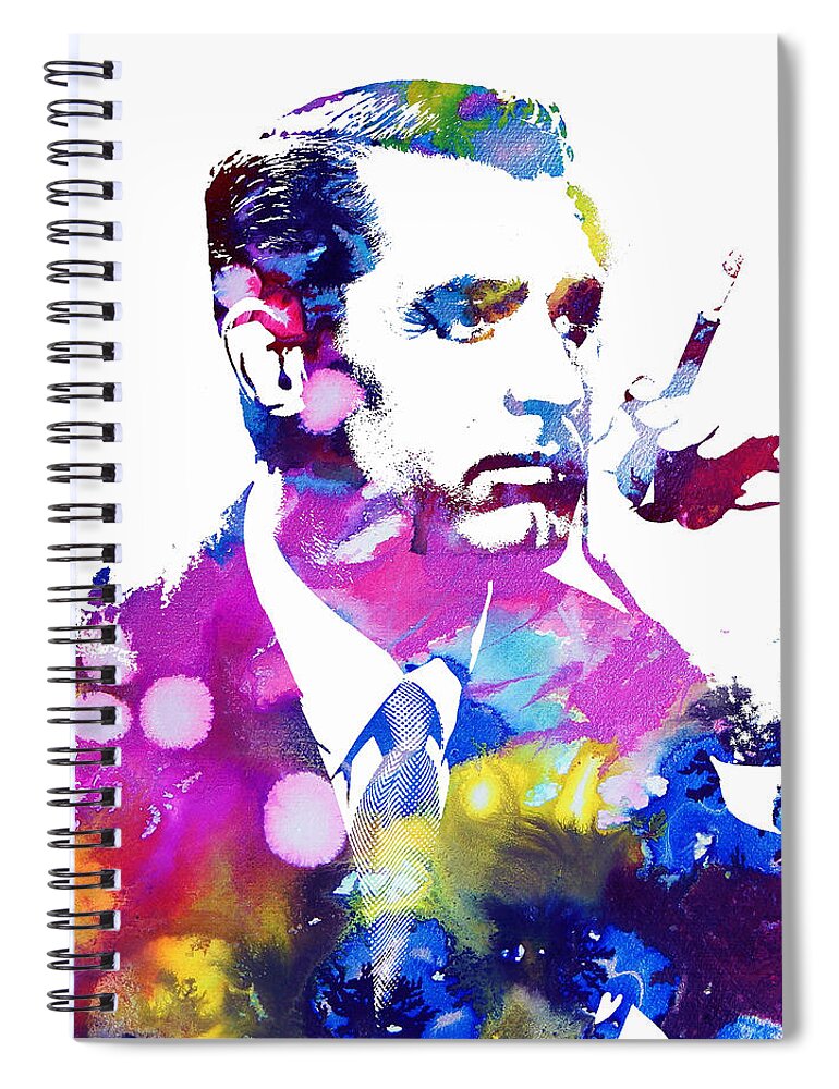 Cary Grant Spiral Notebook featuring the painting Cary Grant #1 by Doc Braham