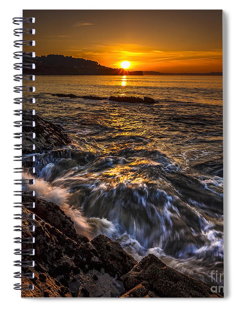 Ares Spiral Notebook featuring the photograph Chamoso Point in Ares Estuary Galicia Spain #1 by Pablo Avanzini
