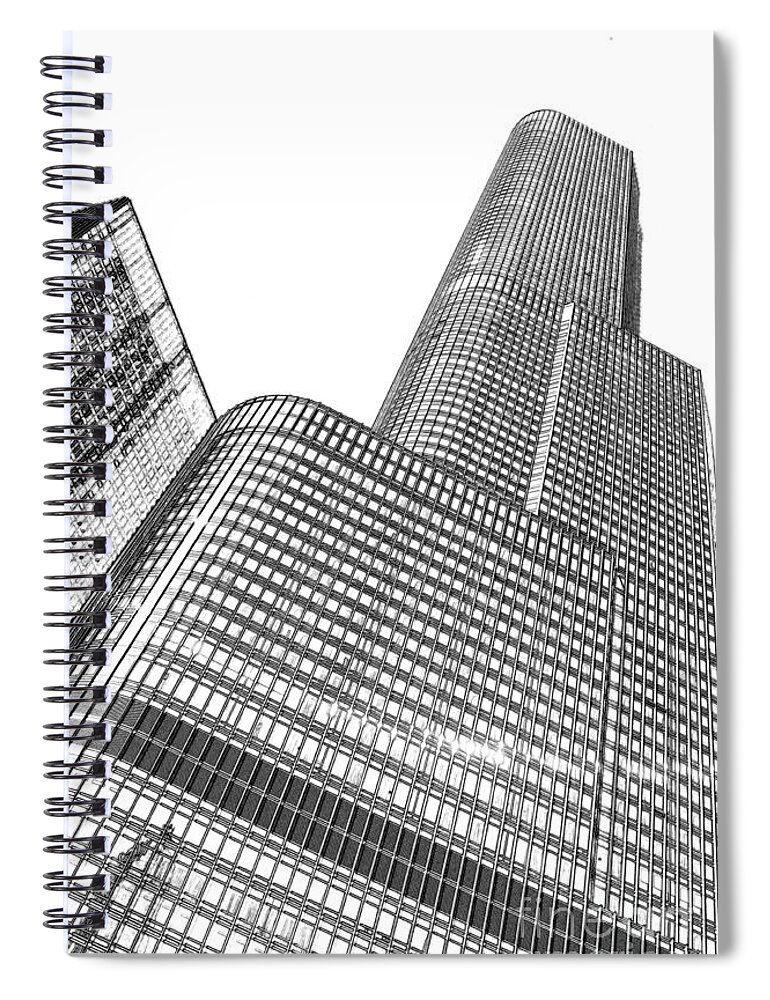 Chicago Downtown Spiral Notebook featuring the digital art Chicago Downtown by Dejan Jovanovic