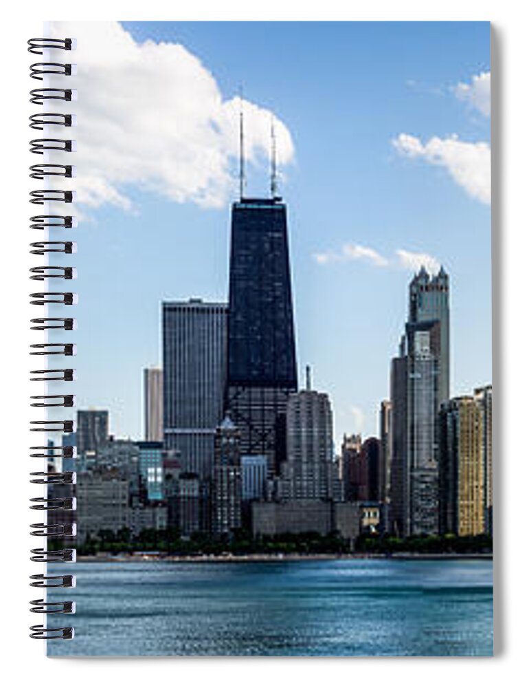 2012 Spiral Notebook featuring the photograph Chicago Panorama Skyline #1 by Paul Velgos