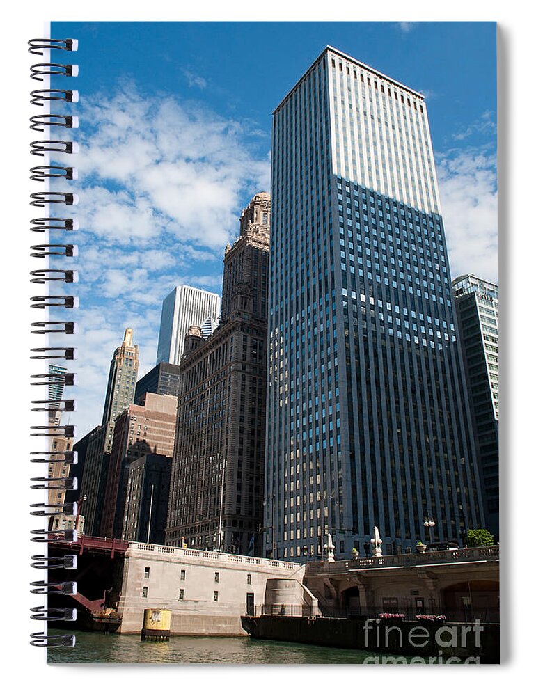 Chicago Downtown Spiral Notebook featuring the photograph Chicago River by Dejan Jovanovic