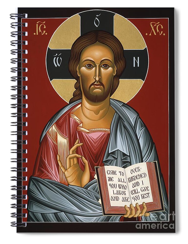 Christ All Merciful Spiral Notebook featuring the painting Christ All Merciful 022 by William Hart McNichols