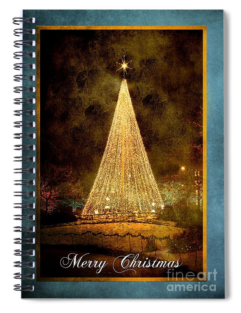Christmas Spiral Notebook featuring the photograph Christmas Tree in the City #1 by Cindy Singleton