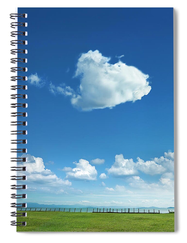 Scenics Spiral Notebook featuring the photograph Clouds Forming Heart In Sky #1 by Yuji Sakai