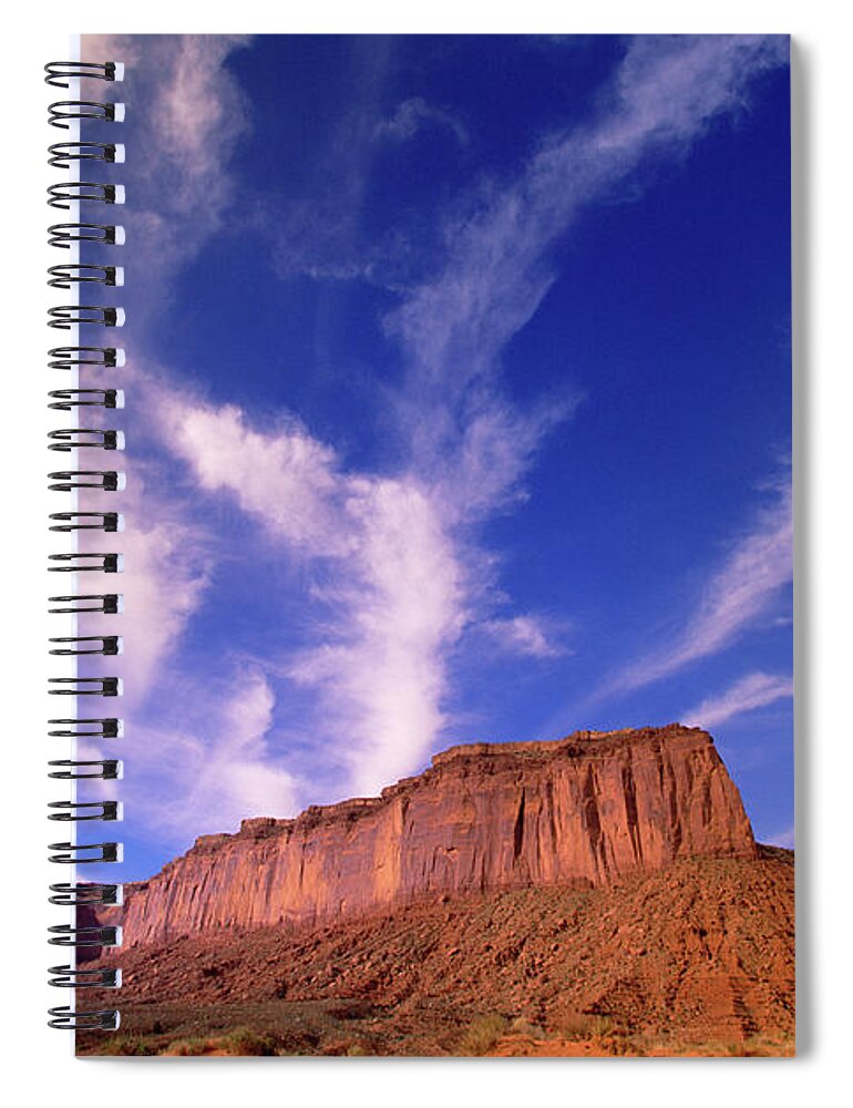 00340878 Spiral Notebook featuring the photograph Clouds Over Monument Valley by Yva Momatiuk and John Eastcott