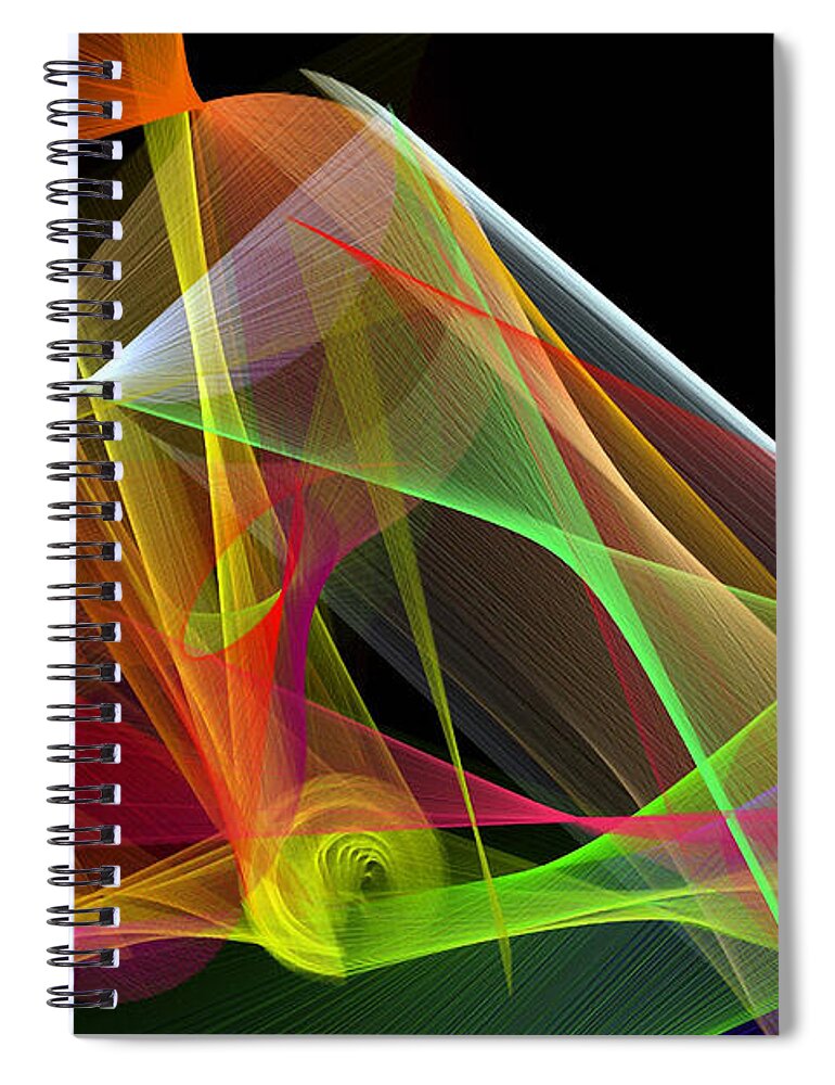 Abstract Art Spiral Notebook featuring the digital art Color Symphony by Rafael Salazar