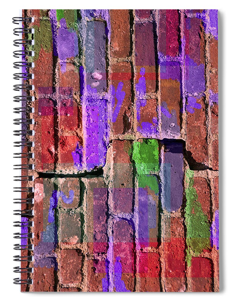 Illustration Spiral Notebook featuring the digital art Colored Brick and Mortar 2 by Lynda Lehmann