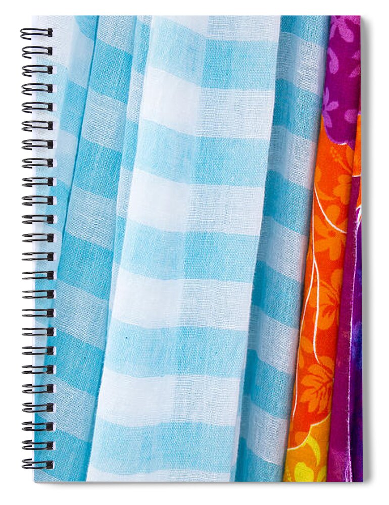 Abstract Spiral Notebook featuring the photograph Colorful cloths #1 by Tom Gowanlock