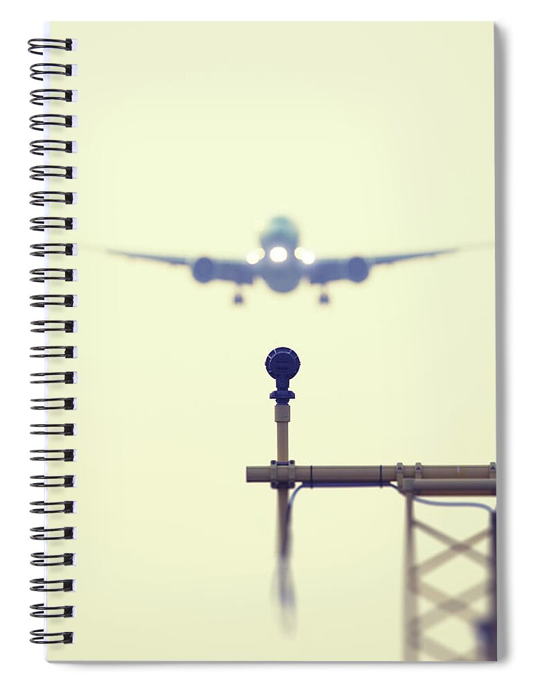 Mid-air Spiral Notebook featuring the photograph Commercial Airliner #1 by Greg Bajor