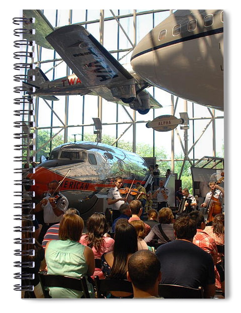 Air And Space Museum Spiral Notebook featuring the photograph Concert Under the Planes by Kenny Glover