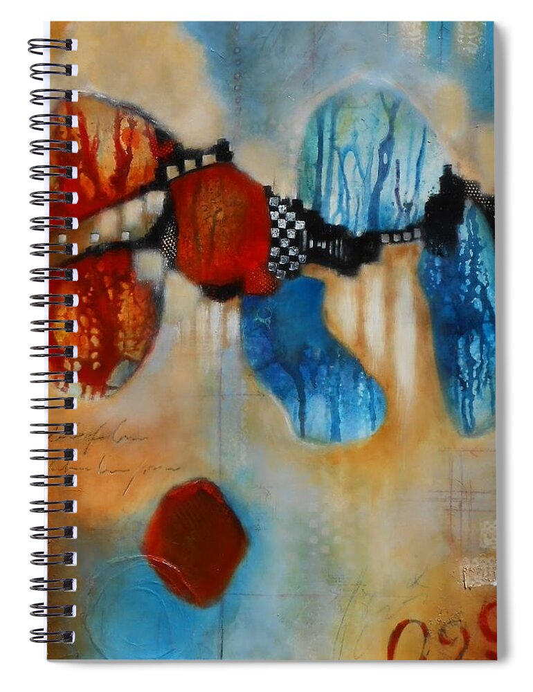 This Painting Consists Of Multiple Layers Of Mix Media And Depth. What I Like To Achieve Is To Capture Your Attention Across The Room And Draw You In. As You Approach The Painting You Will Notice More And More Interesting Mark Making And Details. The Color Will Flow /float And The Art Will Behold You And You Will Want To Get Closer To It. Unlike Any Other Spiral Notebook featuring the painting Cosmic Symphony 8 #1 by Susan Goh