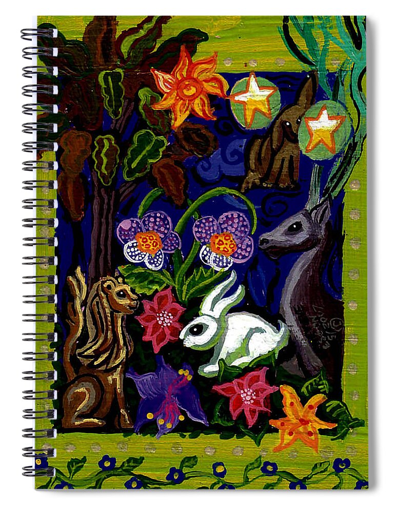 Creatures Spiral Notebook featuring the painting Creatures Of The Realm #1 by Genevieve Esson