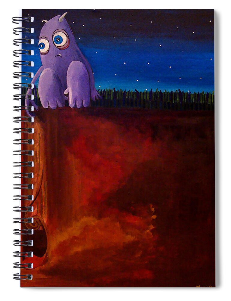 Heart Ache Spiral Notebook featuring the painting Disconnecting by Mindy Huntress