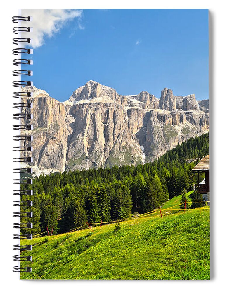 Alpine Spiral Notebook featuring the photograph Dolomiti - high Fassa Valley #1 by Antonio Scarpi