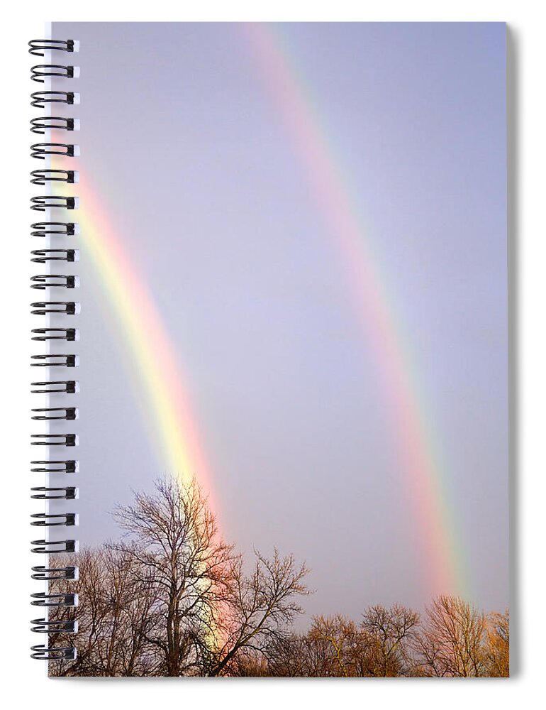 Rainbow Spiral Notebook featuring the photograph Double Rainbow #1 by Courtney Webster