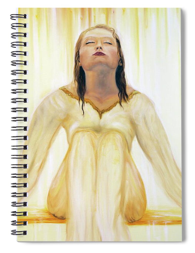 Woman Spiral Notebook featuring the painting Drenched by Jeanette Sthamann