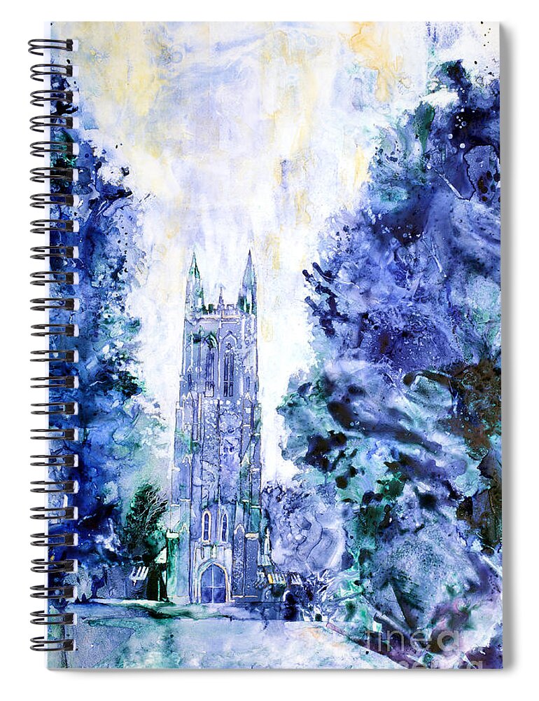 Watecolor Spiral Notebook featuring the painting Duke Chapel by Ryan Fox