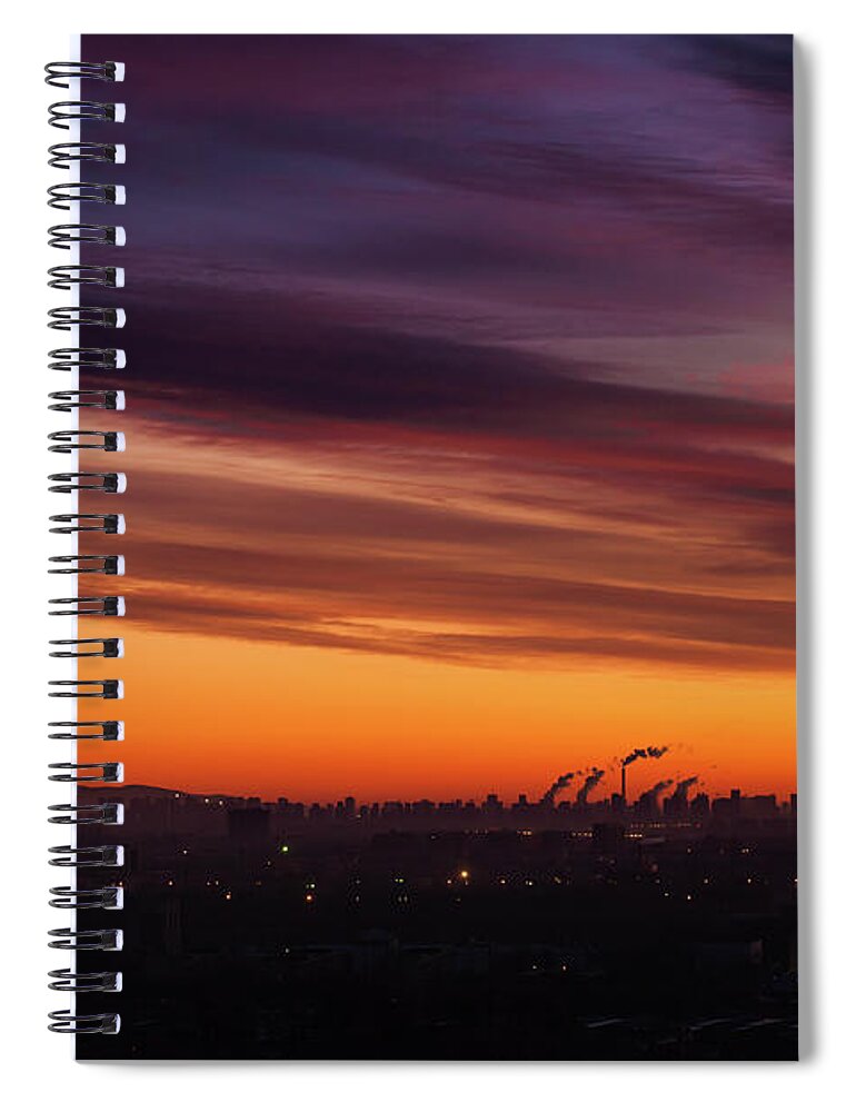 Outdoors Spiral Notebook featuring the photograph Evening Cityscape Of Beijing #1 by Czqs2000 / Sts