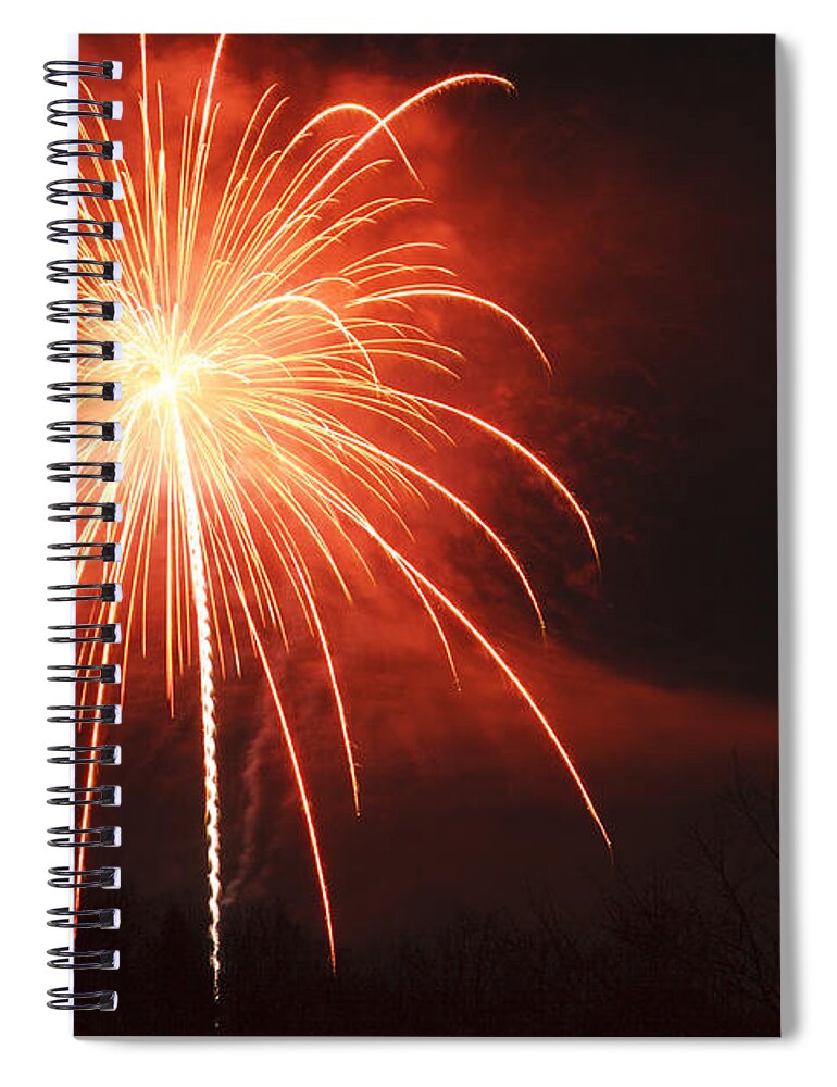 Lincoln Spiral Notebook featuring the photograph Fireworks - Lincoln New Hampshire USA #1 by Erin Paul Donovan