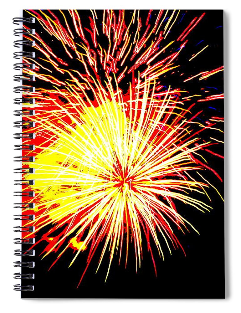 Fireworks Spiral Notebook featuring the photograph Fireworks over Chesterbrook #1 by Michael Porchik