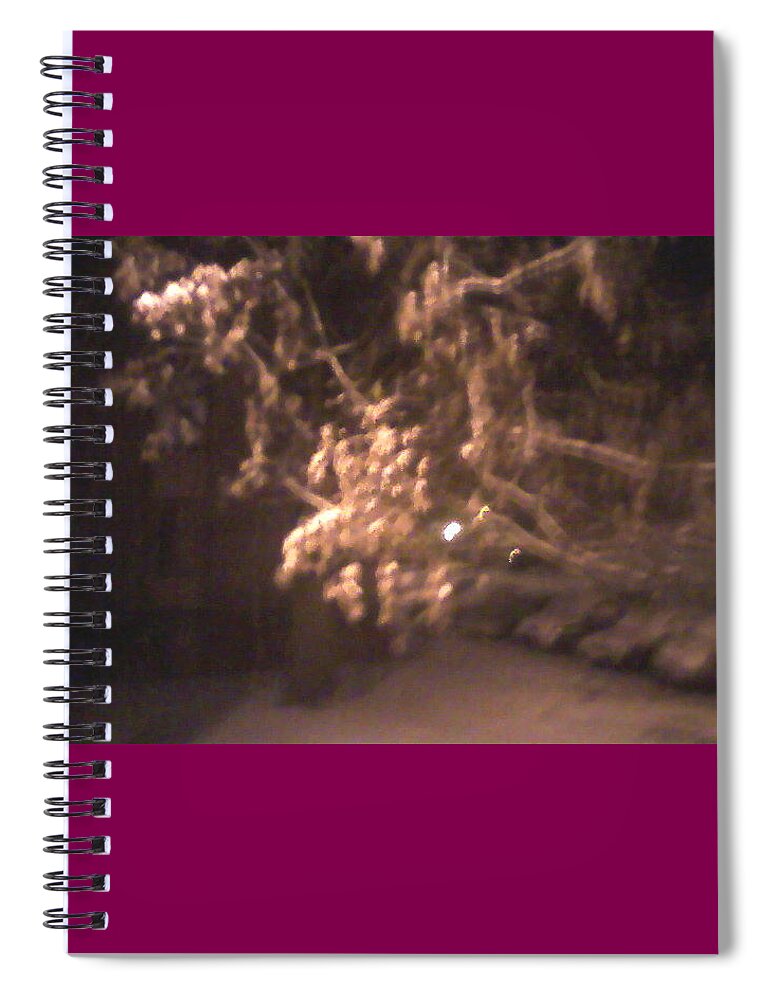 Early Snow Spiral Notebook featuring the photograph First Snow by Suzanne Berthier
