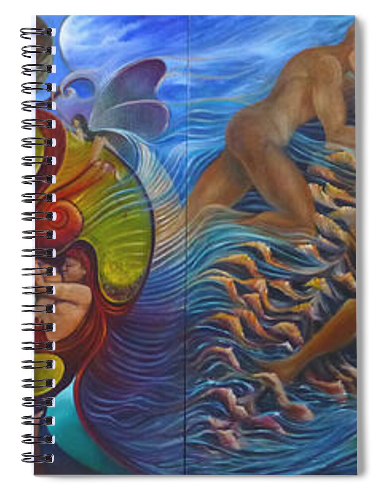 Spring Spiral Notebook featuring the painting Four Seasons by Claudia Goodell