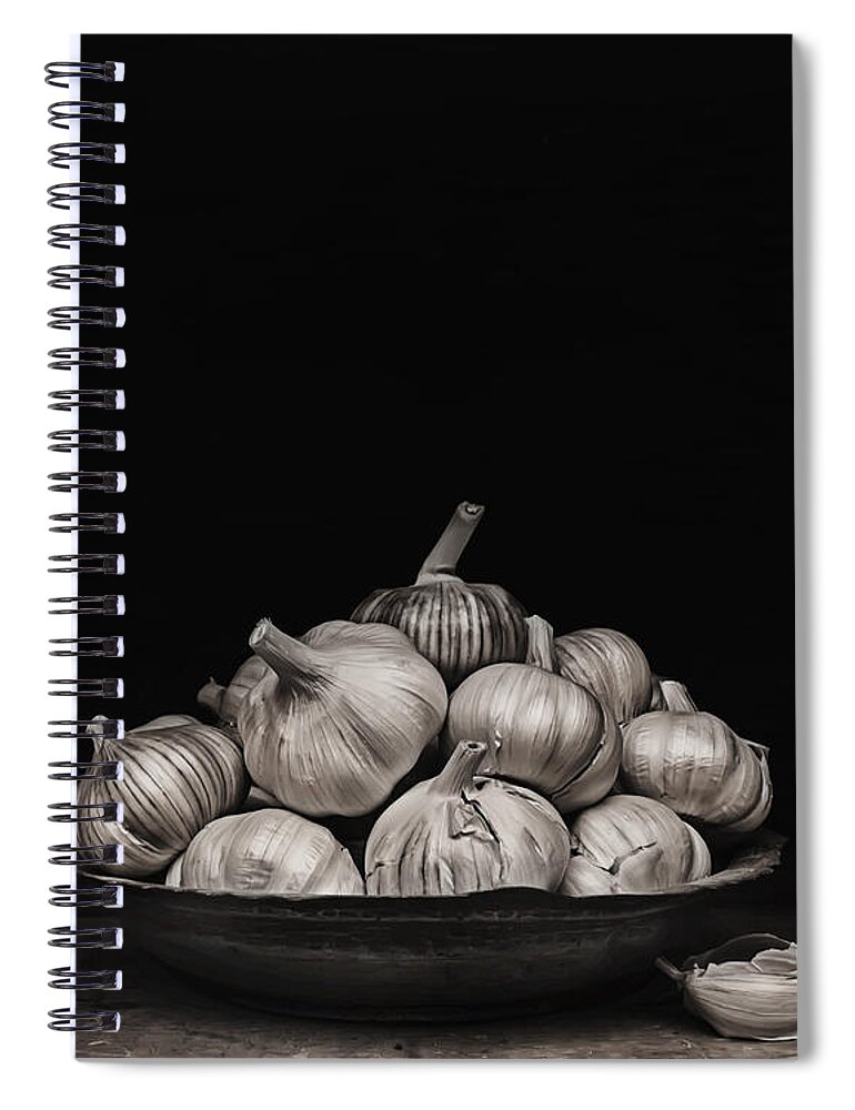 Food Spiral Notebook featuring the photograph Garlic by Theresa Tahara