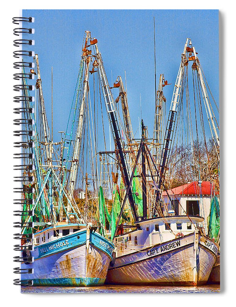 Georgetown Spiral Notebook featuring the photograph Georgetown Shrimpers #1 by Bill Barber