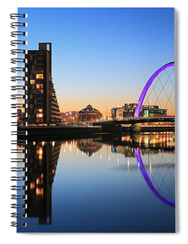 Clyde Arc Spiral Notebook featuring the photograph Glasgow Clyde Arc #1 by Grant Glendinning