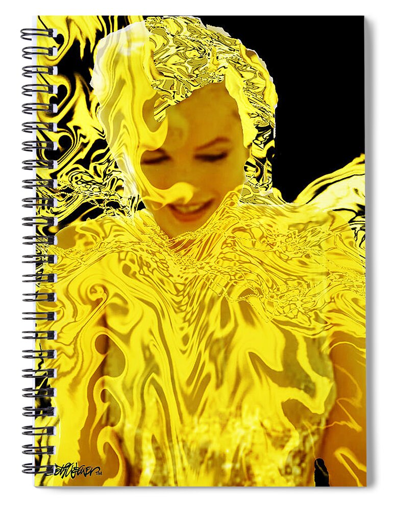 Golden Goddess Spiral Notebook featuring the digital art Golden Goddess by Seth Weaver