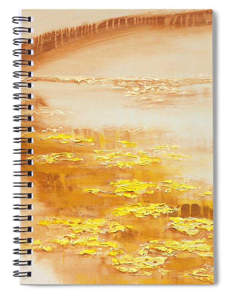 Beautiful Spiral Notebook featuring the painting Golden Pond by Jerome Lawrence