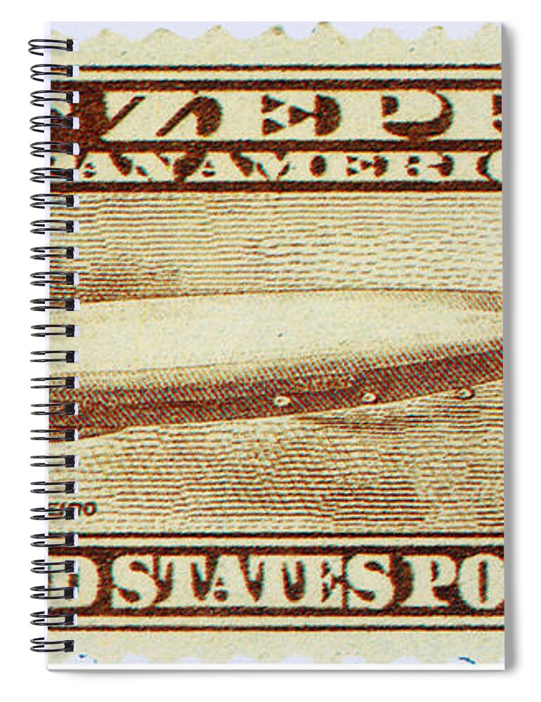 Philately Spiral Notebook featuring the photograph Graf Zeppelin, U.s. Postage Stamp, 1930 by Science Source