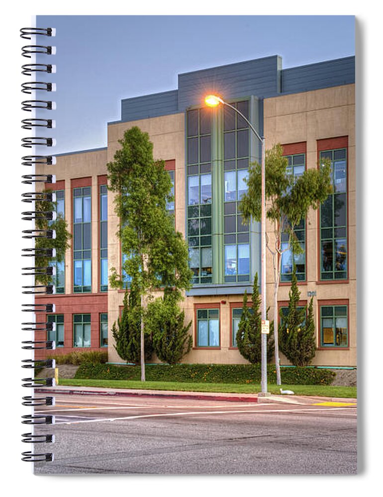 Grand Central Campus Burbank/glendale Spiral Notebook featuring the photograph Grand Central 3 Centre digital new media Campus Burbank #1 by David Zanzinger