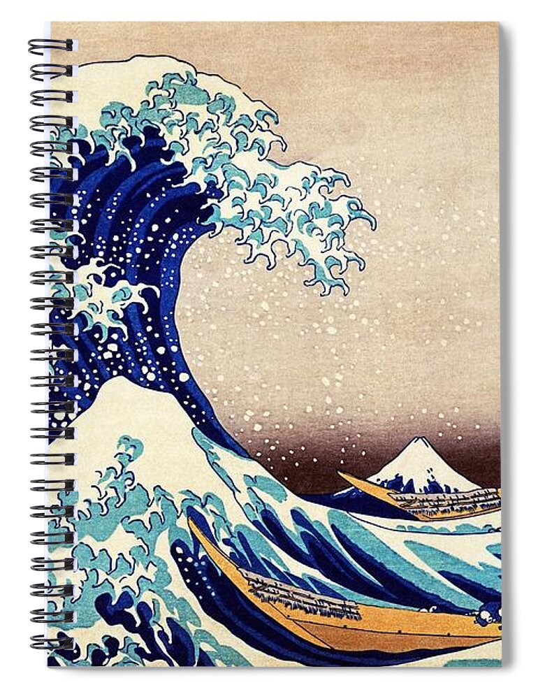 Great Wave Spiral Notebook featuring the painting Great Wave Off Kanagawa by Katsushika Hokusai