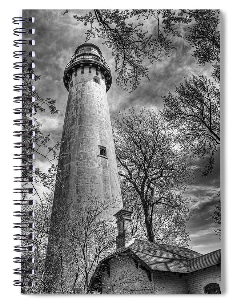 Lighthouse Spiral Notebook featuring the photograph Grosse Point Lighthouse by Scott Norris