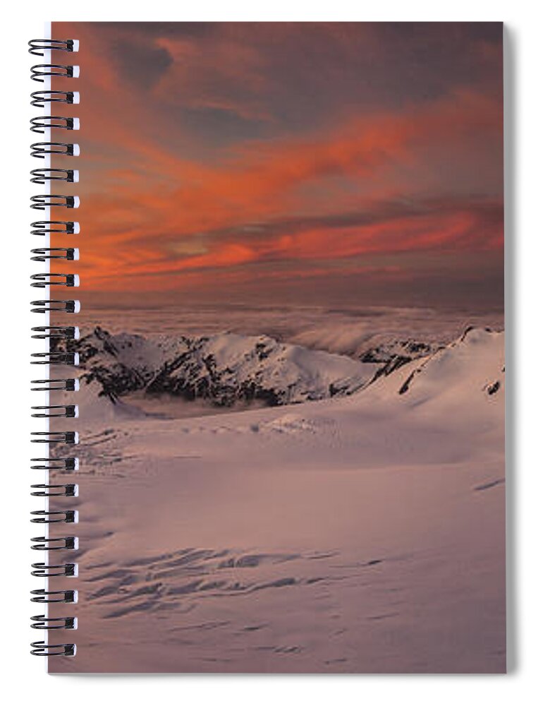 535890 Spiral Notebook featuring the photograph Halcombe Peak And Fox Glacier by Colin Monteath