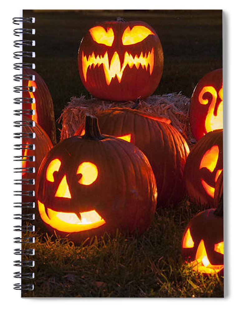 Autumn Spiral Notebook featuring the photograph Halloween Pumpkins #2 by Juli Scalzi