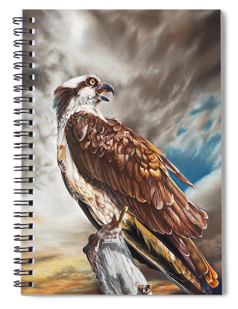 Bird Spiral Notebook featuring the pastel High and Mighty #1 by Peter Williams