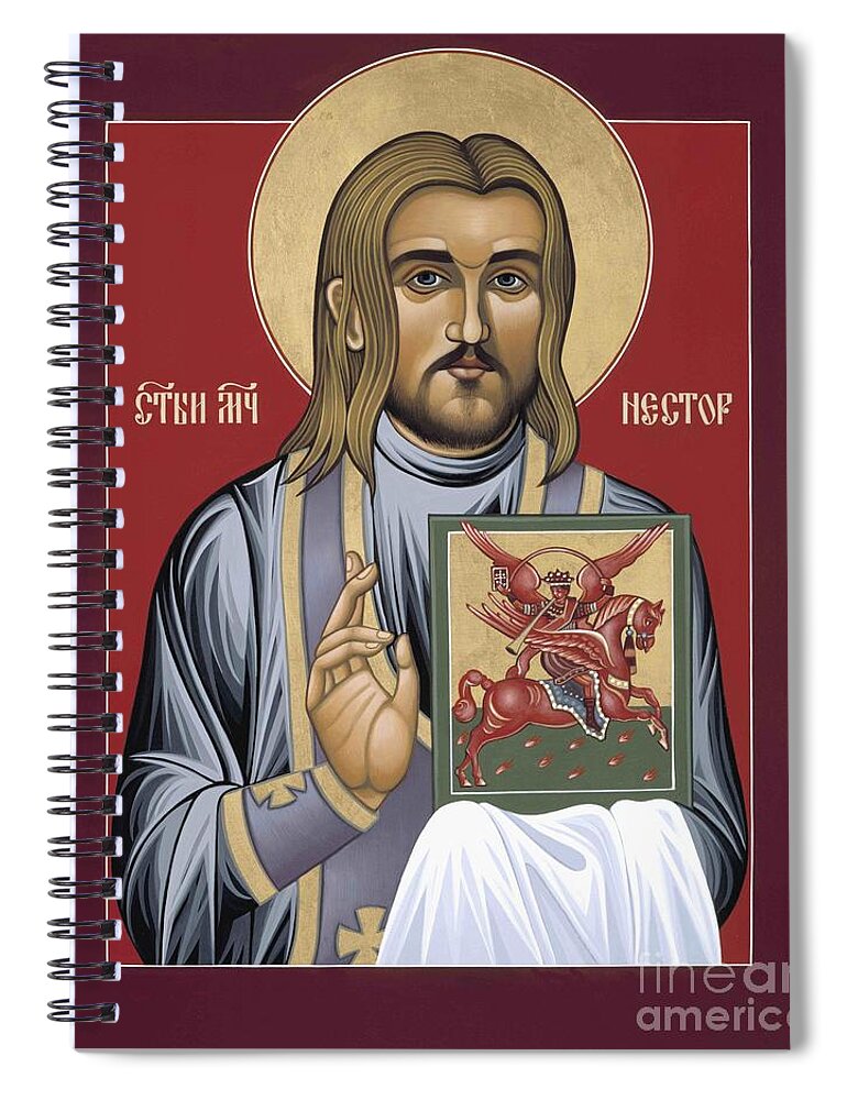 Holy New Martyr Nestor Savchuk Spiral Notebook featuring the painting Holy New Martyr Nestor Savchuk 069 by William Hart McNichols