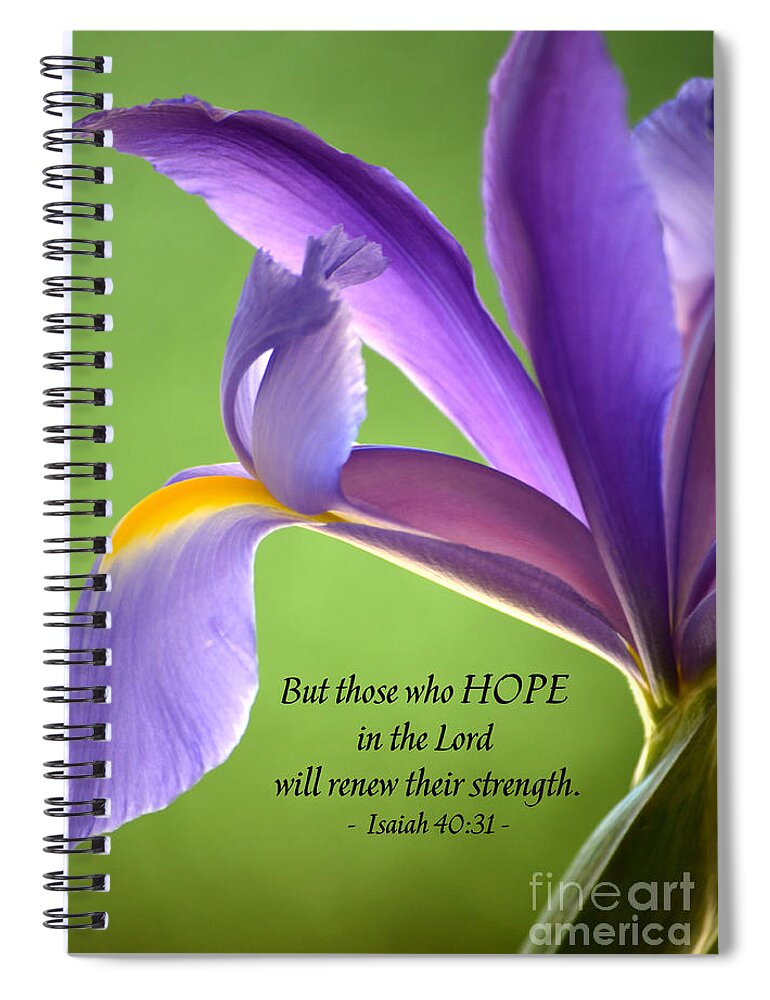 Iris Spiral Notebook featuring the photograph Hope by Deb Halloran