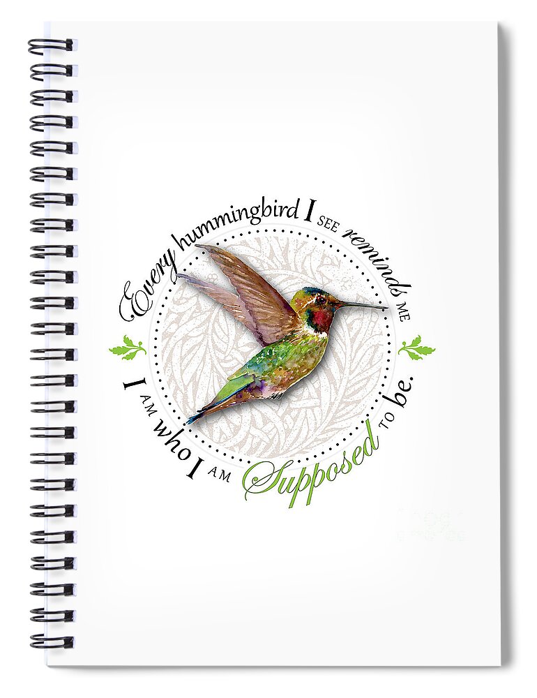 Bird Spiral Notebook featuring the painting I am who I am supposed to be #1 by Amy Kirkpatrick