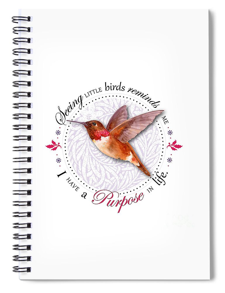 Bird Spiral Notebook featuring the painting I have a purpose in life #2 by Amy Kirkpatrick