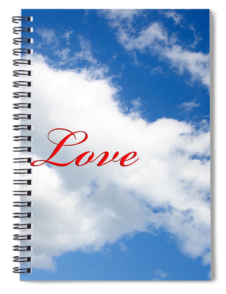 Andee Design Clouds Spiral Notebook featuring the photograph 1 I Love You Heart Cloud by Andee Design