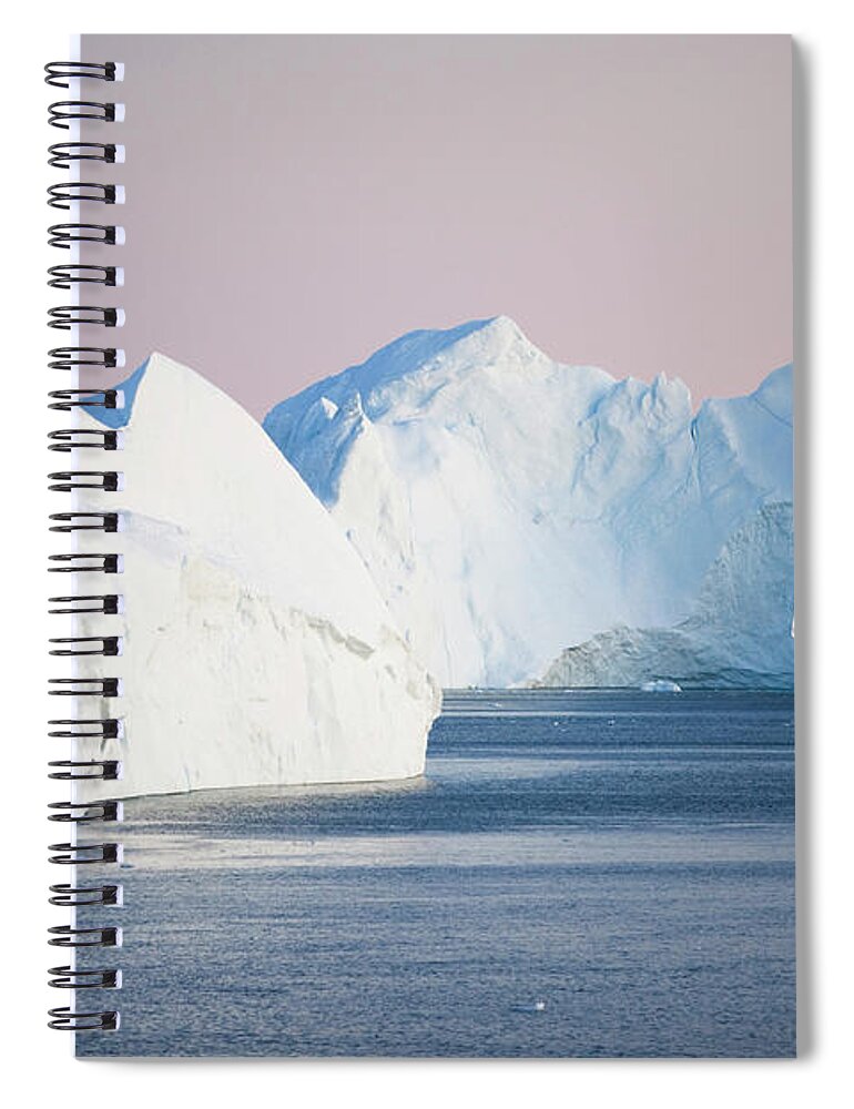 Melting Spiral Notebook featuring the photograph Iceberg From Ilulissat Kangerlua #1 by Holger Leue