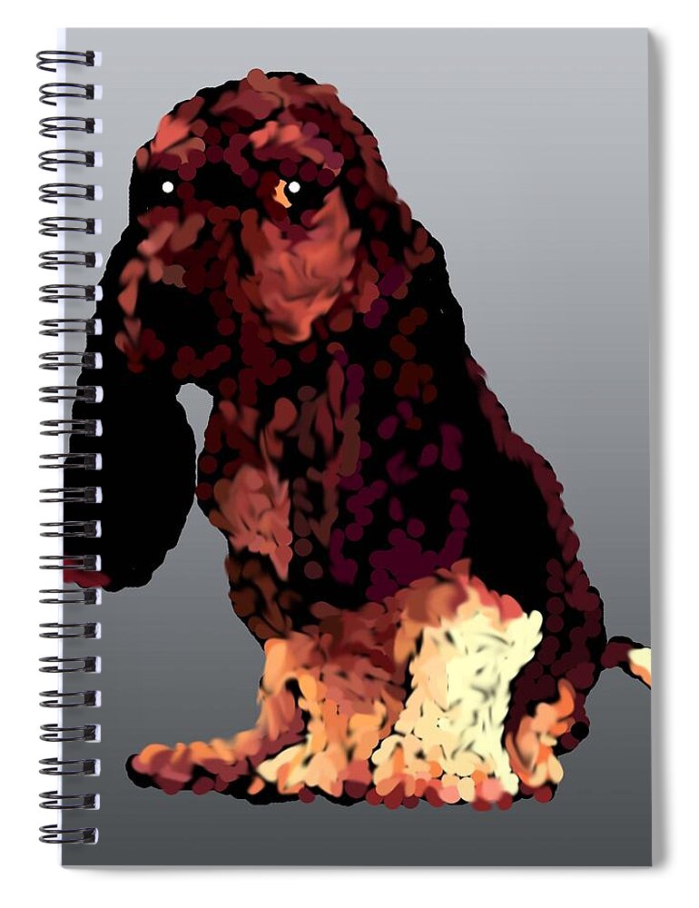 Puppy Spiral Notebook featuring the digital art I'il Jill by R Allen Swezey